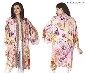 Hermosos Kimonos para mujer, tela ligera con estampado de frutas a la moda, perfectos para trajes de verano, estilo informal diario - Product Image 5