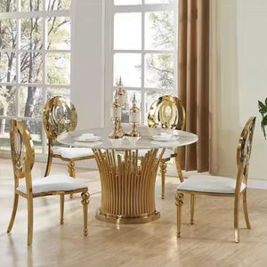 Precio de fábrica de acero inoxidable, diseño trasero redondo, banquete de Hotel dorado, silla de tierra <span class=keywords><strong>para</strong></span> bodas <span class=keywords><strong>para</strong></span> <span class=keywords><strong>eventos</strong></span> - Product Image 1