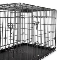 50 #   Ventes en gros de cages pour animaux de compagnie pliables, portables, anti-rouille, faciles à nettoyer, de haute qualité, en métal, avec plateau amovible, pour l'intérieur et l'extérieur