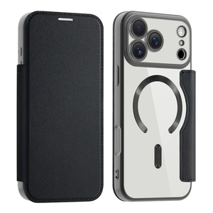Funda de Cuero Magnética con Carga Inalámbrica para iPhone 17 16 15 Pro Max 14 13 12 Pro Max, Antigolpes, con Ranura para Tarjetas - Product Image 5