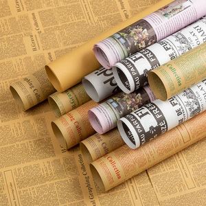 Papier d'emballage artistique DIY pour fleurs, style rétro anglais, papier kraft, matériau d'emballage pour bouquets et fleurs, vente en gros en stock - Product Image 2