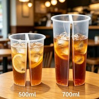 Gobelet créatif à double compartiment 500-700 ml, réutilisable, sans BPA, pour thé au lait, avec logo personnalisé, vente en gros