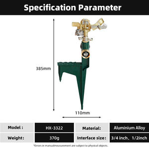 Arroseur rotatif en laiton 360 base de pointe en aluminium vert 1 ensemble pour pelouse - Product Image 4