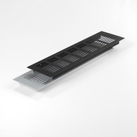 Grille de ventilation rectangulaire en alliage d'aluminium noir/blanc pour armoire, placard à chaussures, dissipation de chaleur