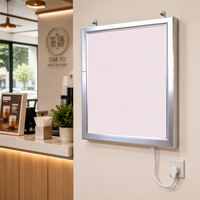 Boîte à lumière LED ultra-fine avec cadre en aluminium, ouverture sur quatre côtés, panneau publicitaire mural, panneau d'affichage personnalisé