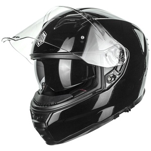 Casco de Motocicleta Integral Negro Brillante ILM, con Doble Visera de Liberación Rápida, ABS, Fibra de Vidrio, DOT, ECE, Ligero, para Todas las Estaciones, para Hombre - Product Image 1