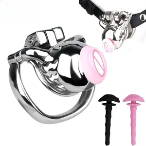 Pequeño macho PA Piercing Uretral Lock Chastity Cage Device CBT Cock Cage Sadism BDSM Productos sexuales para adultos Hombres Gay 18 - Product Image 1