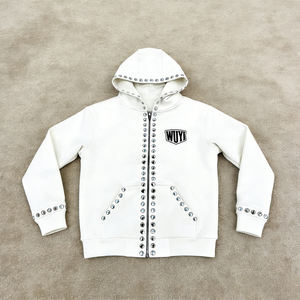 Men's Terry Streetwear Hooded Sweatpants with Custom Embroidery Y2K Vintage Style 500g Fabric Breathable - Product Image 2