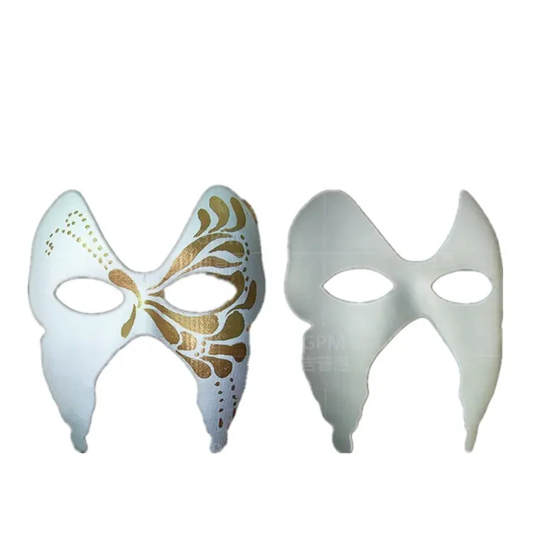 Máscaras de máscaras para arte de polpa de papel branco, design venetiano