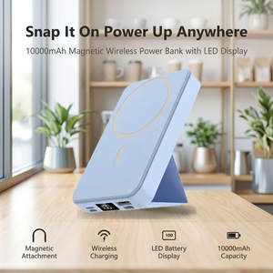 Cargador Portátil Inalámbrico con Pantalla LED, Batería Externa Delgada de 10000 mAh con Carga Rápida Magnética para iPhone y Samsung - Product Image 1