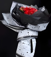 Papier de soie noir avec logo personnalisé, papier d'emballage recyclé pour les fleurs et l'emballage des fleuristes