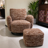 Fauteuil d'appoint moderne en velours, rembourré en éponge, écologique et durable, pour chambre et salon