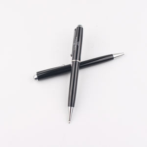 Bolígrafo de Acero Inoxidable Negro con Logotipo Personalizado para Hotel - Product Image 3