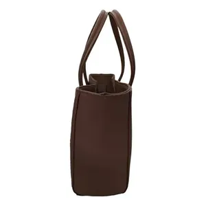 Borsa Tote Fana Lorena in Pelle di Vacchetta Fatta a Mano, Stampa Animalier Color Cioccolato, Chiusura a Patta, Stile Classico Casual, Borsa da Donna - Product Image 1