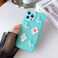 Étui de téléphone portable fin en TPU+PC deux-en-un, style unique et féminin, personnalisé, brillant et scintillant, amusant