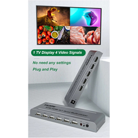 Xput 4x1 4K HD KVM Multiviewer, séparateur d'écran quadruple 4-en-1 avec fonction audio, accessoire audio-vidéo professionnel