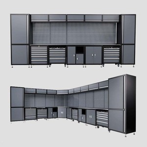 Armoire à outils modulaire combinée pour atelier et garage, coffre à outils, établi, poste de travail, emballage en carton - Product Image 1