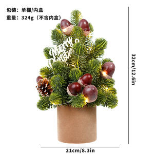 Décorations de Noël-Pomme de pin LED minimaliste et ornements de <span class=keywords><strong>sapin</strong></span> noble en PE <span class=keywords><strong>Mini</strong></span> arbre de Noël de table - Product Image 4