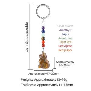 High Quality Spiritual Healing Vintage Natural Crystal Provide Energy Amethyst <strong>Cat</strong> <strong>Seven</strong> Chakras Keychain for Decoration - Product Image 5