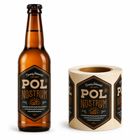 Étiquettes personnalisées pour bières artisanales, papier texturé, estampage à chaud en or, impression en relief, étiquettes autocollantes pour bouteilles de bière