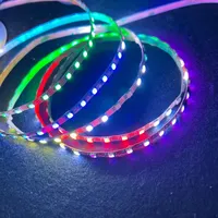 Mini-3535 Bande lumineuse à pixels RVB adressables 12V, PCB 5MM ABS large, 96 LED/m, étanche, faible consommation, pour extérieur, numérique, effet magique