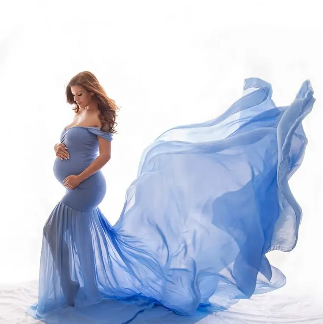 Vestidos de maternidad de 8 colores para fotografía de mujeres embarazadas, vestidos de maternidad para sesión de fotos, ropa de embarazada