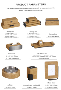 Biểu Tượng Tùy Chỉnh Cao End Khách Sạn Da Lưu Trữ Set Da Mô Hộp Khay Đồng Hồ Bàn Thiết Lập Dịch Vụ Khay - Product Image 2