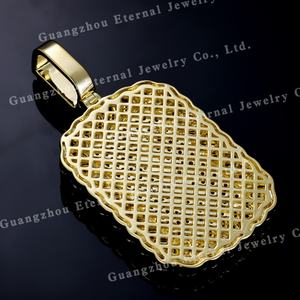 Liontin Moissanite VVS Fashion Kustom Perak S925 Emas Padat 9k 10k 14k 18k Berlapis Batu Baguette Gaya Hiphop - Product Image 4