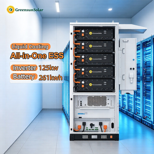 Greensun All in One LIQUID COOLING SYSTEM Lithium Batteries Cabinet 125KW 261KWh Commercial Industrial Solar BESS Power
