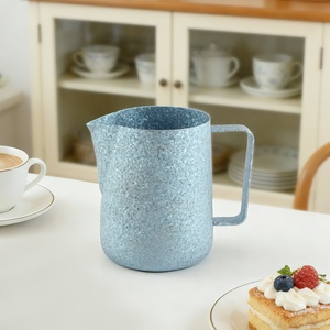 Metal Retro Design Durable Titanium <b>Milk</b> Frother Pitcher 350ml/600ml Coffee Jug - Product Image 3