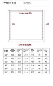 Cuộn lên màn hình chiếu 4:3 di động kéo lên sàn màn hình chiếu/Đứng Màn hình máy chiếu di động Hướng dẫn sử dụng màn hình - Product Image 2