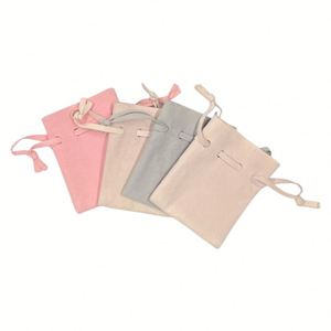 Brand Custom Branded Hot Stamped Velvet <b>Gift</b> <b>Bag</b> Drawstring Pouch with Recyclable Feature <b>Small</b> Size 7x9cm - Product Image 5