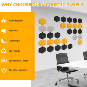 <span class=keywords><strong>Pannelli</strong></span> Acustici Autoadesivi ad Alta Densità, Insonorizzanti Esagonali in Fibra di Poliestere, Resistenti alle Fiamme, <span class=keywords><strong>Assorbono</strong></span> <span class=keywords><strong>il</strong></span> <span class=keywords><strong>Rumore</strong></span> per Studi - Product Image 6