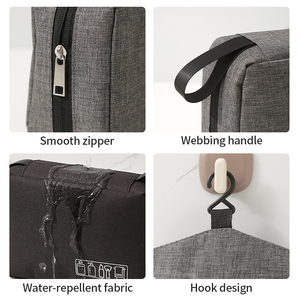 ハンフェイジ トラベルポーチ 化粧ポーチ 吊り下げ式 シェービング用品収納バッグ メンズ用 - Product Image 5