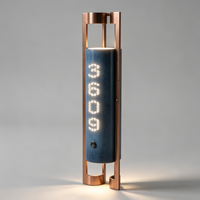 Plaque de porte personnalisée en céramique de porcelaine Linglong avec numéro de chambre LED, signalétique murale pour hôtels et complexes hôteliers de luxe