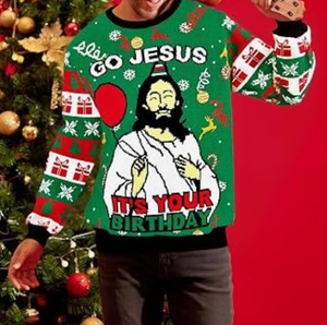 Suéter Navideño Feo Unisex, 100% Algodón Tejido, Jersey Personalizado con Gráfico <span class=keywords><strong>de</strong></span> Jesús, Manga Larga, Venta al Por Mayor OEM B2B - Product Image 3