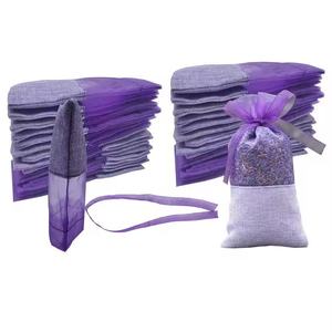 2025 nouveau Style pur petit lin Organza pochette cordon Sachets <span class=keywords><strong>lavande</strong></span> <span class=keywords><strong>sac</strong></span> avec logo personnalisé - Product Image 1
