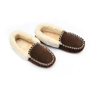 Fur Moccasins Slippers Designer Casual Genuine Leather Soft Fuzzy Baby Moccasins