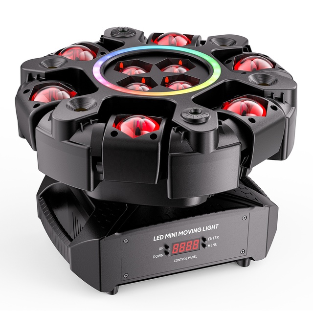 150W Moving Head Light  Six-Arm Bee Eye Beam LED Moving  Strobe  Effect Lights for Disco Stage Club Party