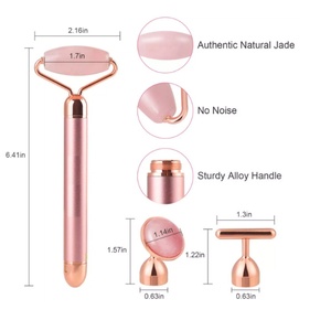 Rouleau de massage facial en jade 5 en 1 avec logo personnalisé, masseur électrique vibrant pour le visage et le corps - Product Image 6