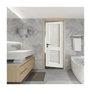 Safe Folding Pvc Mdf Solid Wood Doors Pvc Interior Louver Door For Hotel