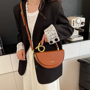 Hot Seller Casual Women's Handbag Multi-Color Half-<b>Moon</b> Crossbody Bag <b>Ring</b> Handle PU Fashion Daily Use Shopping Shoulder Bag - Product Image 3