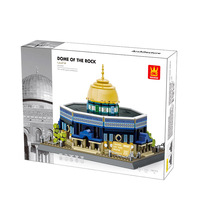 Wange mondialement célèbre mosquée de la Mecque modèle assemblé en plastique blocs de construction jouets 1:12 échelle jouets historiques