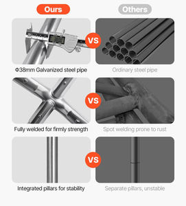 Abri <span class=keywords><strong>de</strong></span> voiture 10x20 pieds, structure en acier galvanisé, toit en pente, portes latérales amovibles, robuste, <span class=keywords><strong>protection</strong></span> UV, imperméable, quatre saisons - Product Image 2