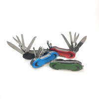 Vente chaude 11-en-1 En Acier Inoxydable EDC Couteau De Poche Multifonctionnel Camping Couteau Tournevis Fichier Ouvre-Bouteille Lame De Scie OEM