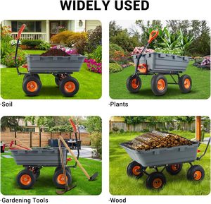 <span class=keywords><strong>Carrello</strong></span> per discarica da giardino in poliestere da 800 libbre <span class=keywords><strong>con</strong></span> pneumatici da 10 pollici, carriola <span class=keywords><strong>con</strong></span> telaio in acciaio per terreno, piante, legno e attrezzi da giardinaggio - Product Image 5