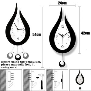 Factory Wholesale 20.4 Inch Battery Operated Silent Home Room <strong>Wall</strong> Decor Water Acrylic Swing <strong>Wall</strong> <strong>Clock</strong> for Christmas Gifts - Product Image 2
