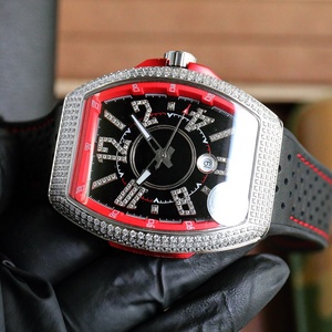 Montre pour homme <span class=keywords><strong>de</strong></span> luxe <span class=keywords><strong>de</strong></span> créateur, incrustée <span class=keywords><strong>de</strong></span> diamants, en <span class=keywords><strong>forme</strong></span> <span class=keywords><strong>de</strong></span> tonneau à vin, avec un <span class=keywords><strong>cercle</strong></span> intérieur rouge tendance, calendrier, montre mécanique <span class=keywords><strong>de</strong></span> style business - Product Image 3