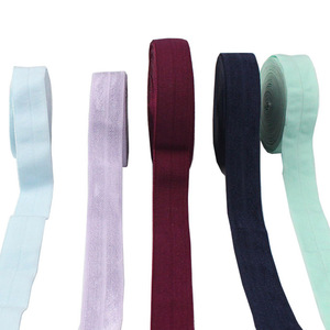 Nhà Máy Bán Buôn Bông Gấp Vải Dây Đeo Ràng Buộc Băng 20Mm 25Mm Gấp Hơn Băng Đàn Hồi Cho Quần Áo Đồ Lót Quần Lót - Product Image 3
