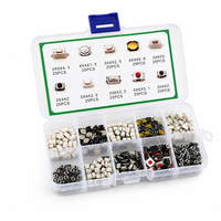 Kit de 250 Interruptores Táctiles de Botón, 10 Tipos Surtidos, Microinterruptores Momentáneos SMD con Caja para Reparación Electrónica de Llaves de Coche